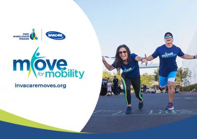Two people running for the Move for Mobility event. 