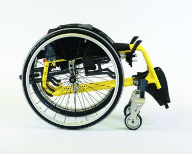 cover|ACTION5 OF01.jpg|Manual wheelchair Invacare Action 5 folded backrest yellow frame