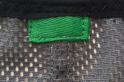 Green labels on the back