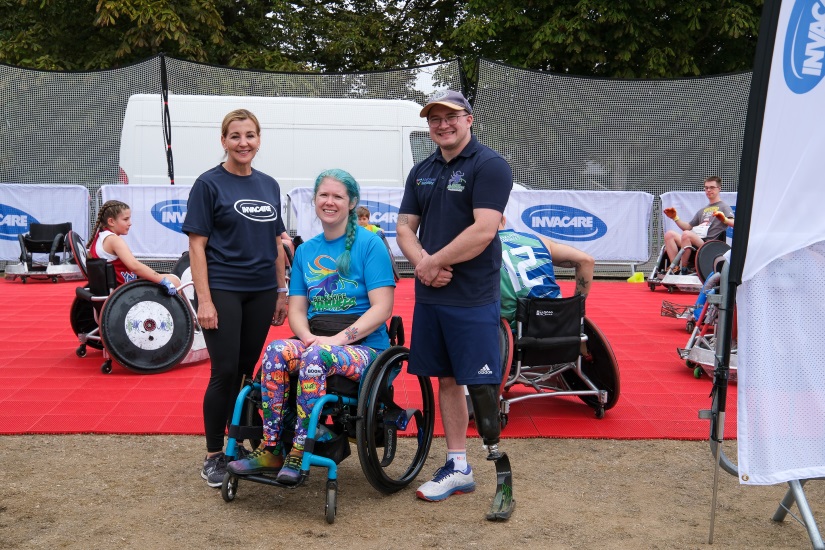 Lisa Cook from Invacare with Sally and Berkshire Banshees team player 