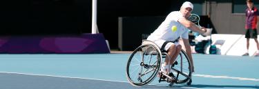 inspirational|DSC_1806.jpg|Sport wheelchair Top End T-5 7000 Series man playing tennis
