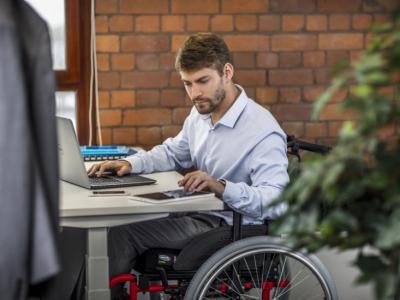 working at a desk