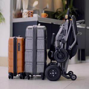 Foldable kompas power wheelchair image shows its compactness for travelling,
