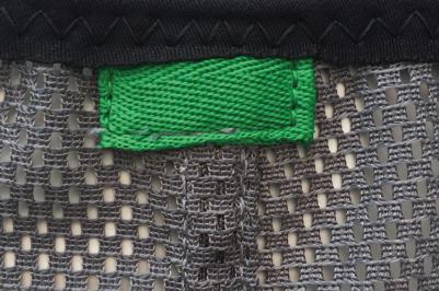 Green labels on the back