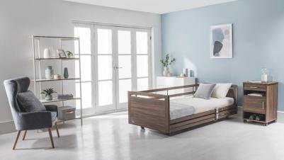benefit|Nordbed2-846x476.jpg|The Invacare NordBed Ultra medical bed Umber finish