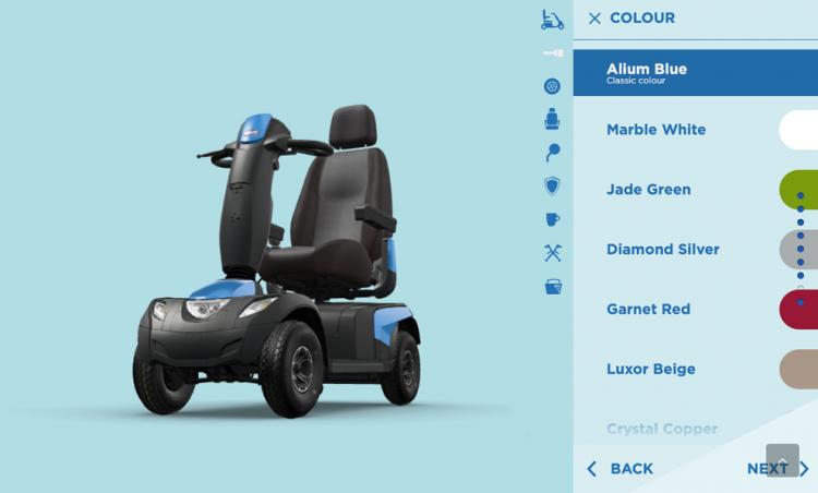 The mobility Scooter visualizer banner to access the visualizer tool